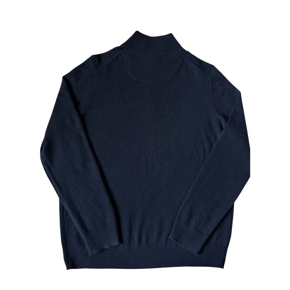 Nordstrom Men's Pullover Sweater Cashmere Quarter Zip Black Large
